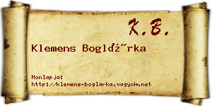 Klemens Boglárka névjegykártya