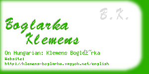 boglarka klemens business card